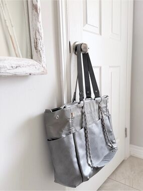 Béis The Diaper Tote | Grey | Convertible Baby Diaper Bag